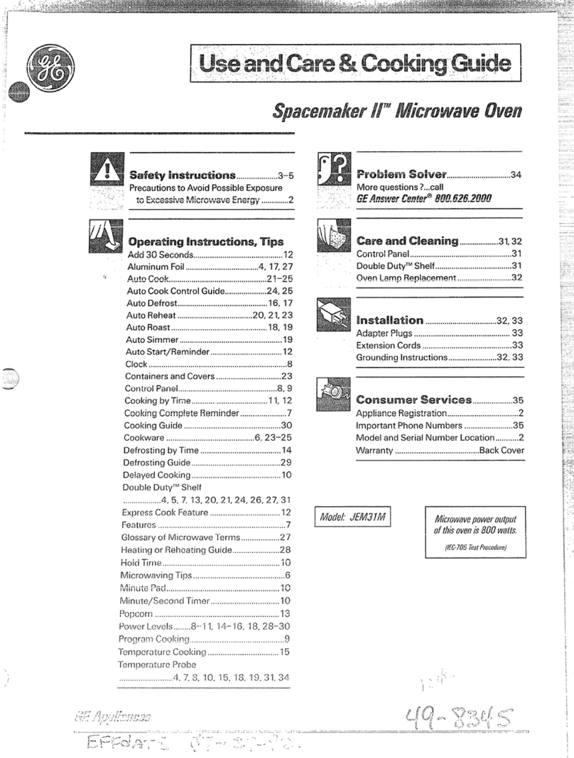 GE Spacemaker II Use and care manual