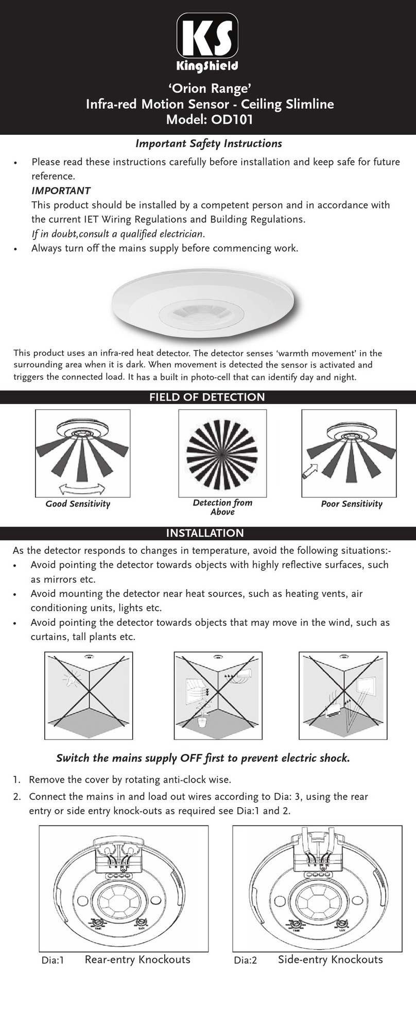 KingShield Orion Range OD101 User manual