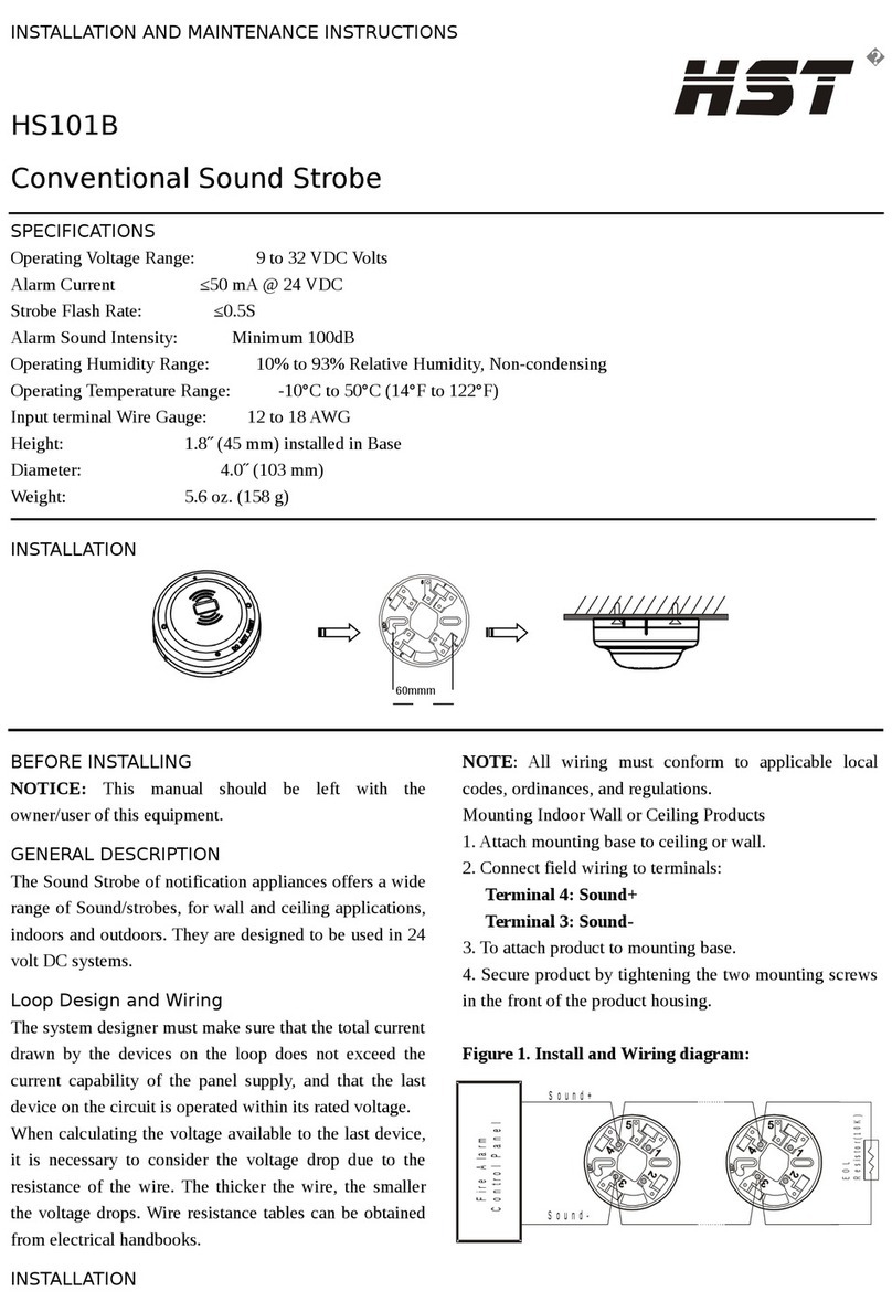 HST HS101B Installation and maintenance instructions