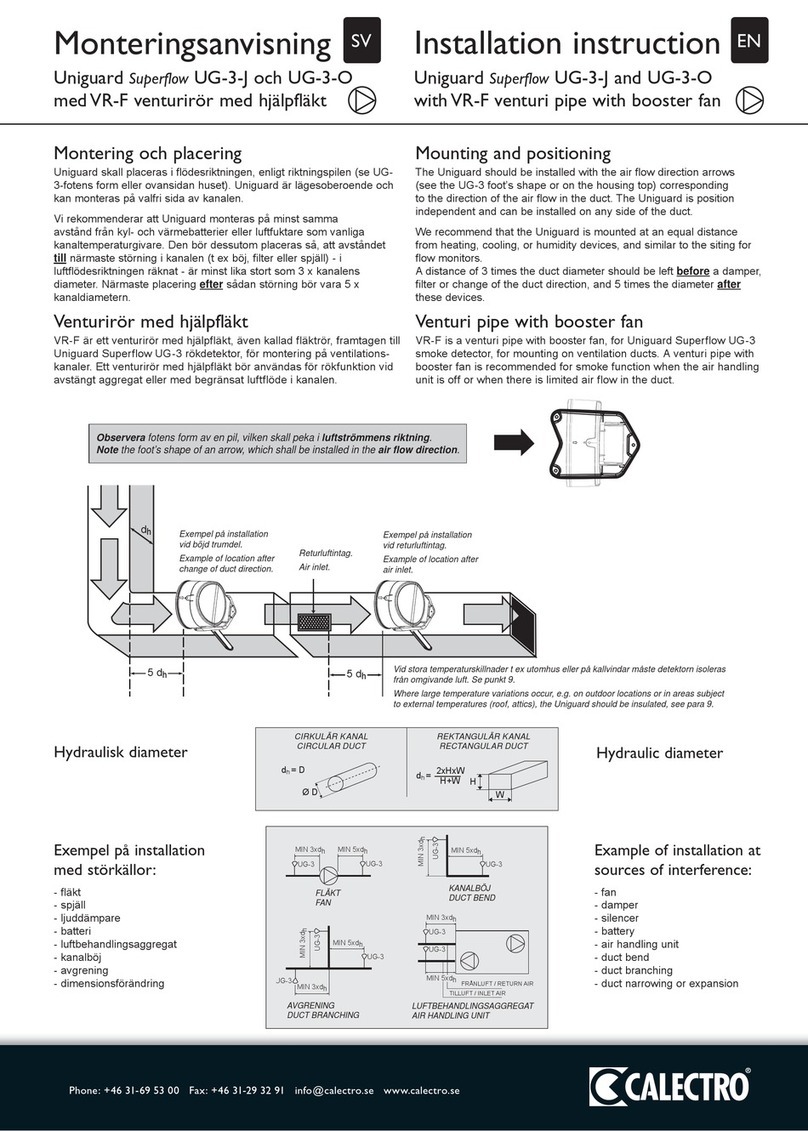 CALECTRO Uniguard Superflow UG-3-J Installation instruction