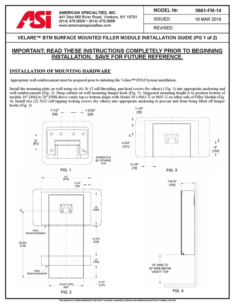 ASI Velare BTM 0661-FM-14 installation guide