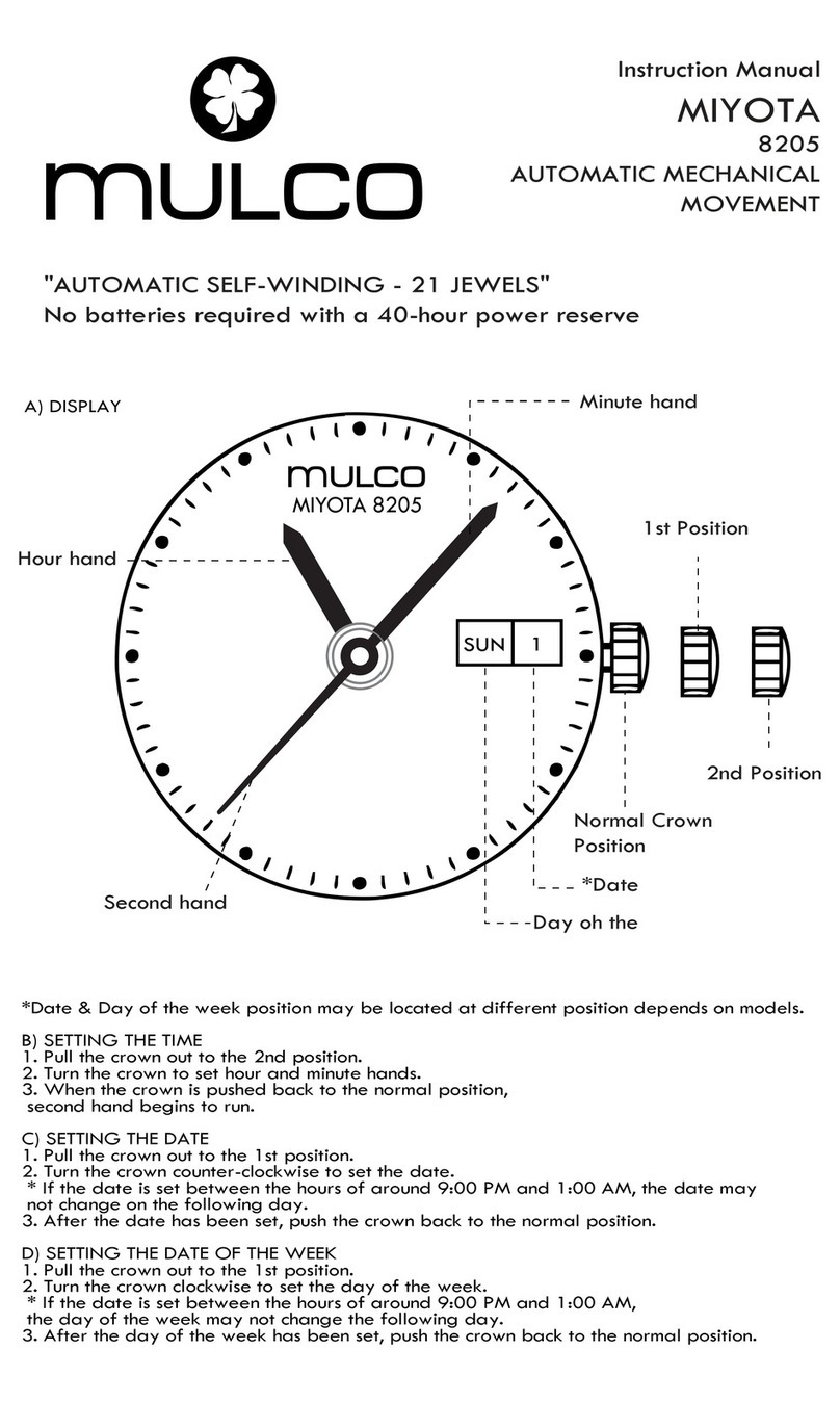 Mulco MIYOTA 8205 instruction manual