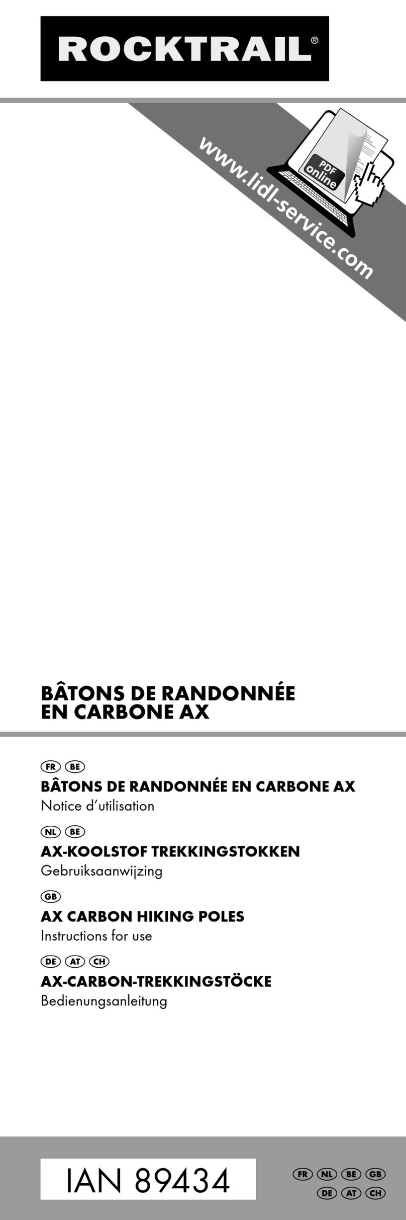 Rocktrail AX Carbon Hiking Poles Instructions for use