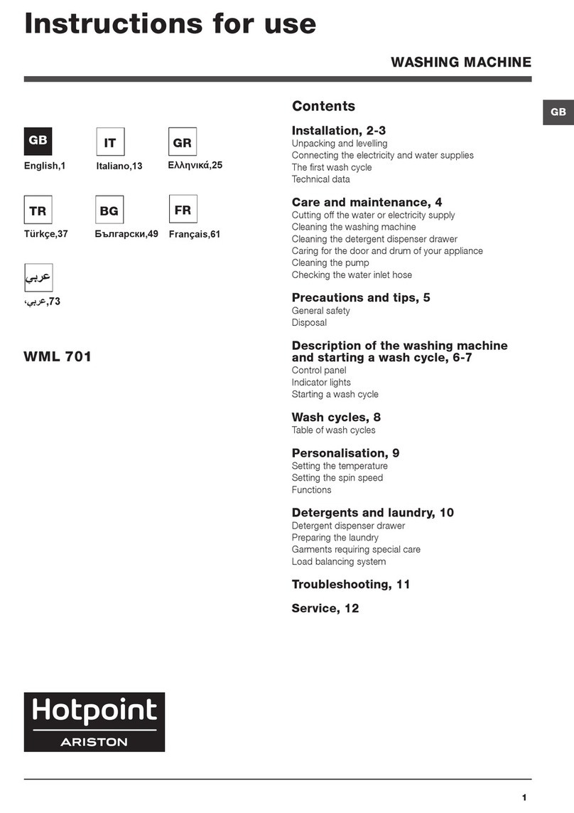 Hotpoint Ariston WML 701 Instructions for use