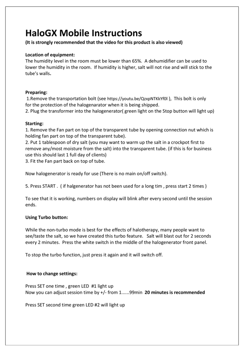 Halotherapy Solutions HaloGX Mobile User manual