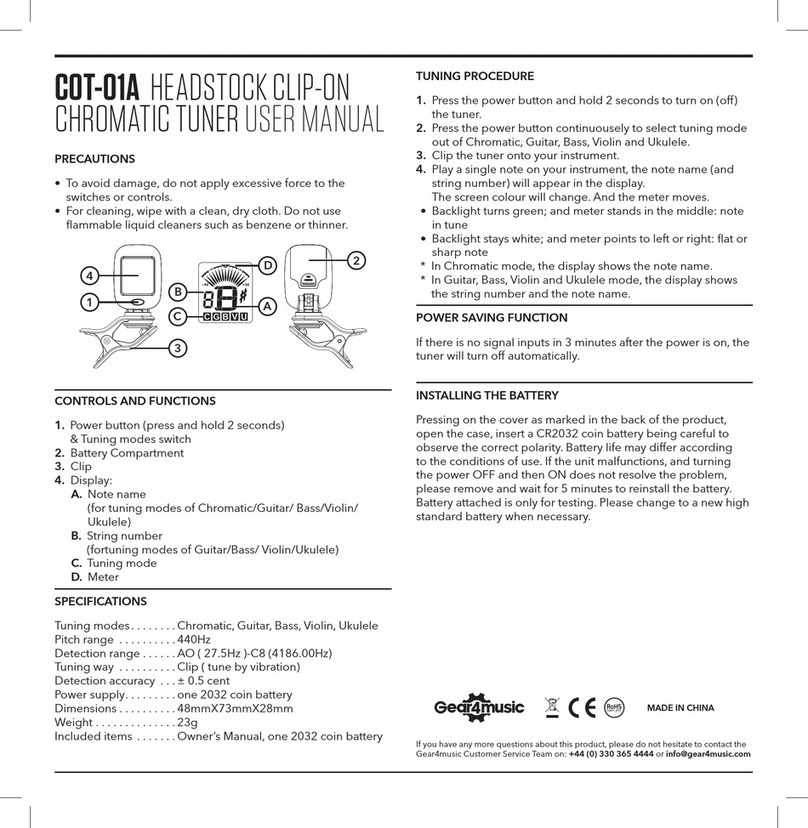 Gear4music COT-01A user manual