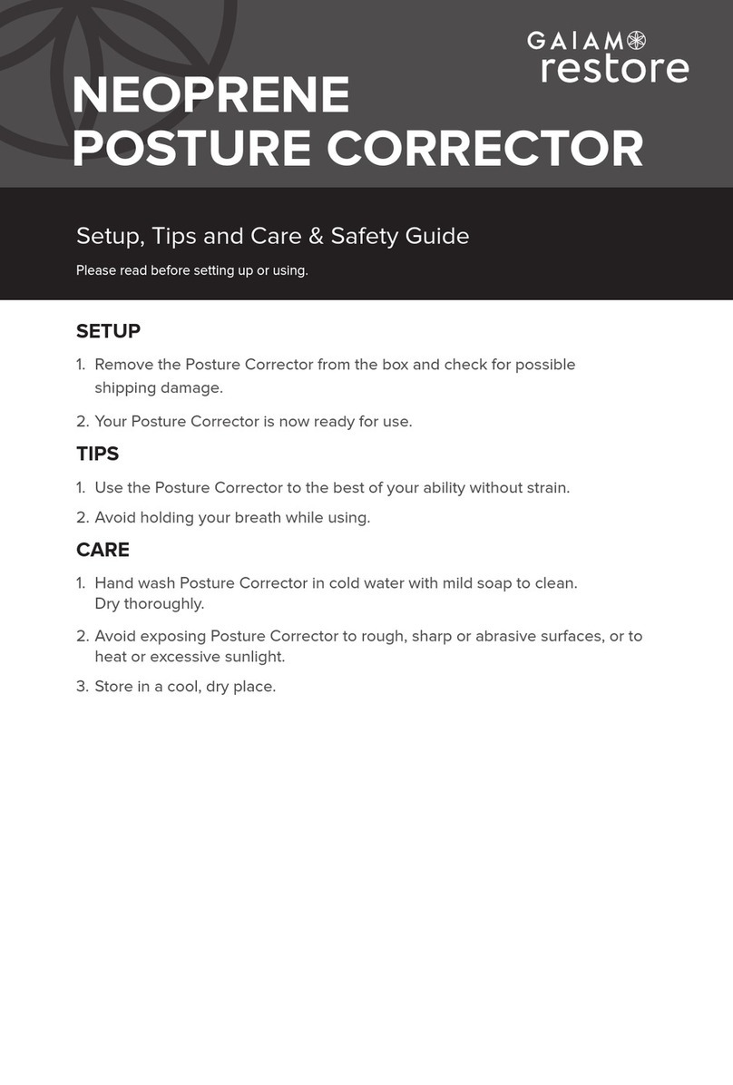 Gaiam restore NEOPRENE POSTURE CORRECTOR Setup, Tips and Care & Safety Guide Gaiam restore NEOPRENE POSTURE CORRECTOR Setup, Tips and Care & Safety Guide