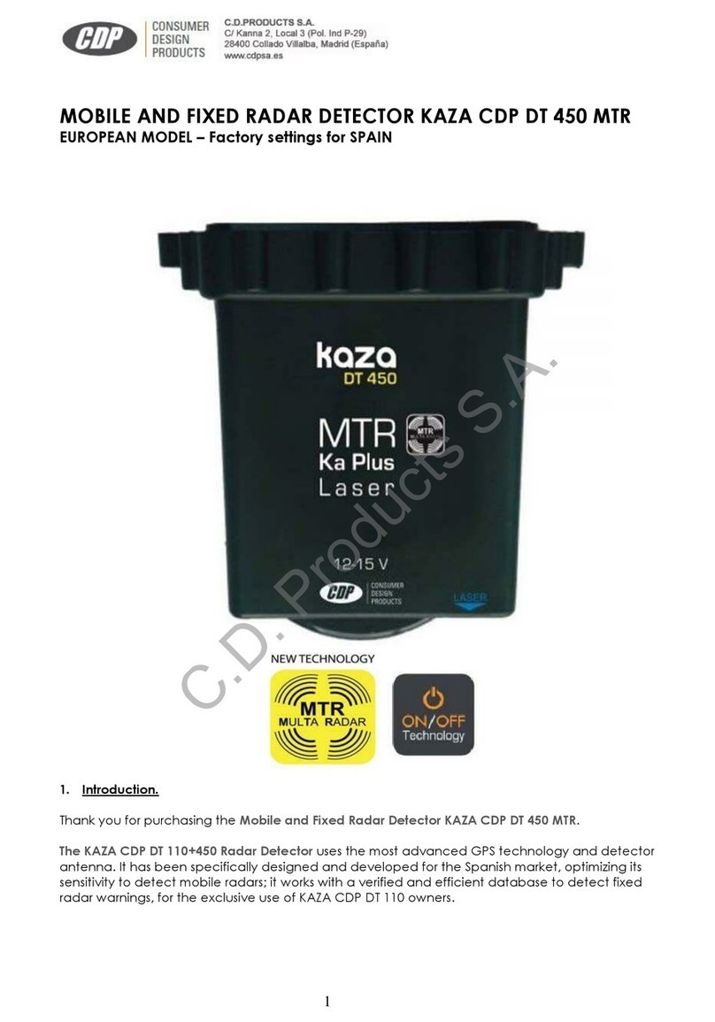 CDP KAZA DT 450 MTR quick start guide