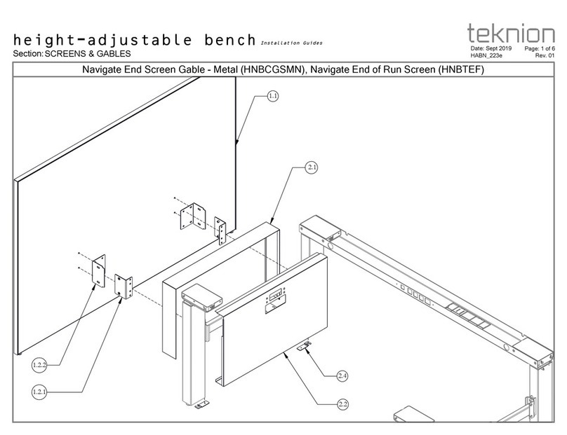 Teknion HNBCGSMN Operating and maintenance instructions