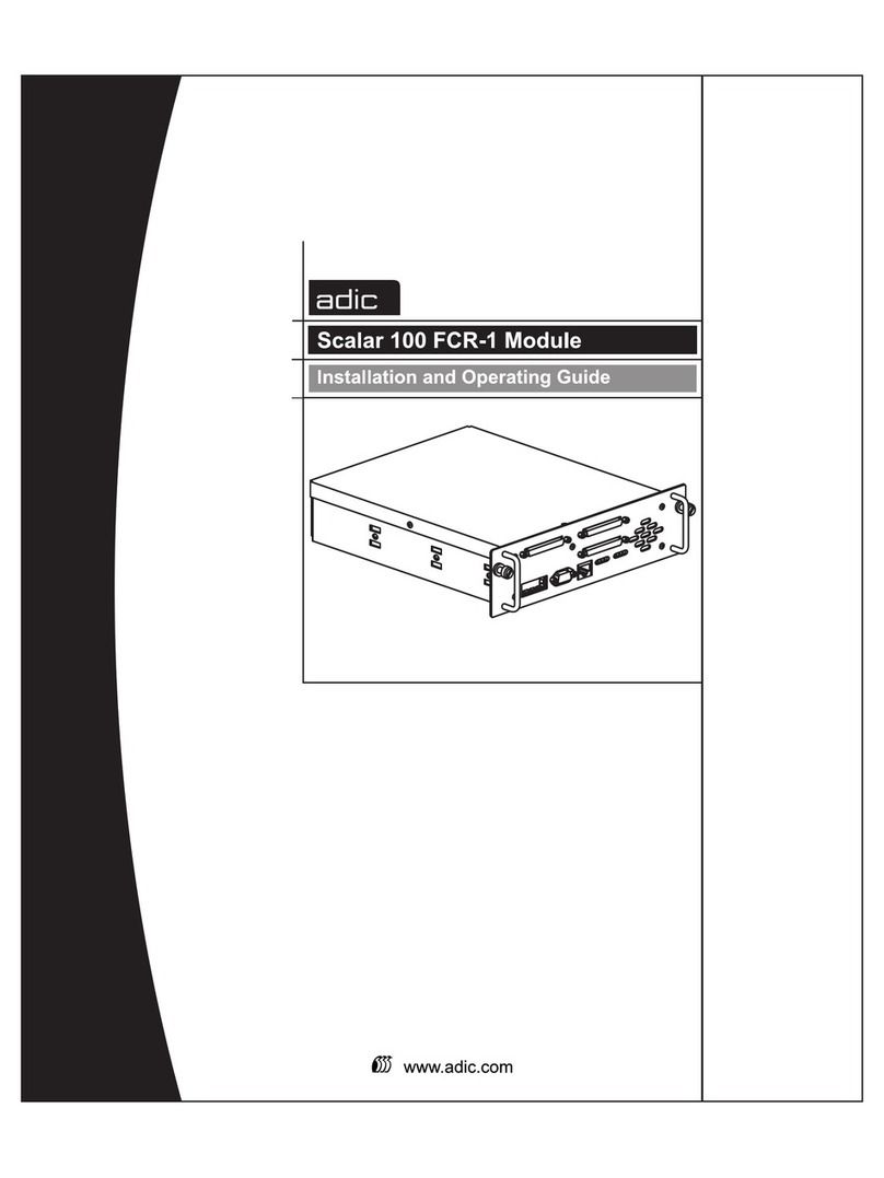 ADIC Scalar 100 FCR-1 Installation and operating guide ADIC Scalar 100 FCR-1 Installation and operating guide