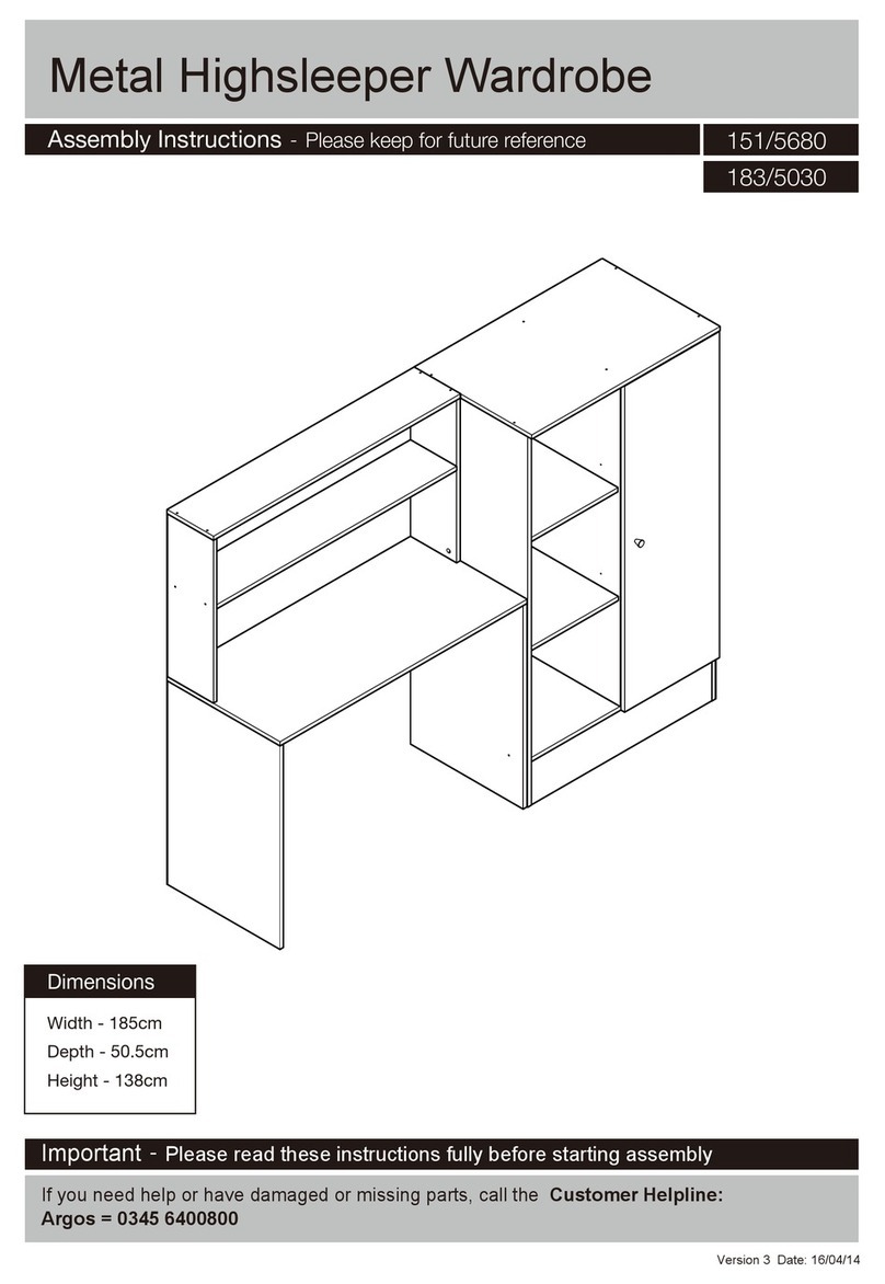 Argos Metal Highsleeper Wardrobe 151/5680 User manual Argos Metal Highsleeper Wardrobe 151/5680 User manual