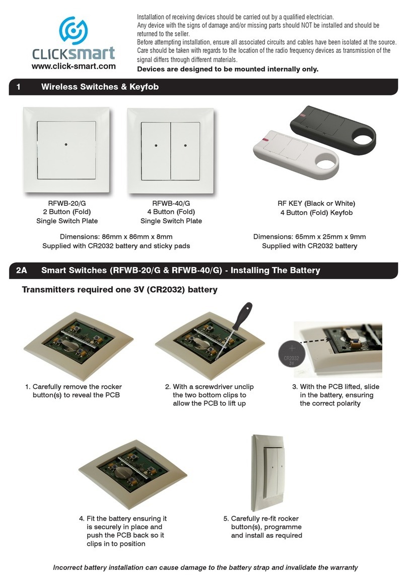 Scolmore ClickSmart RFWB-20/G Instruction leaflet