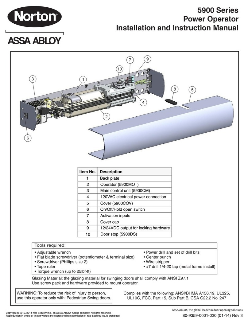 Assa Abloy Norton 5900 Series Installation and instruction manual