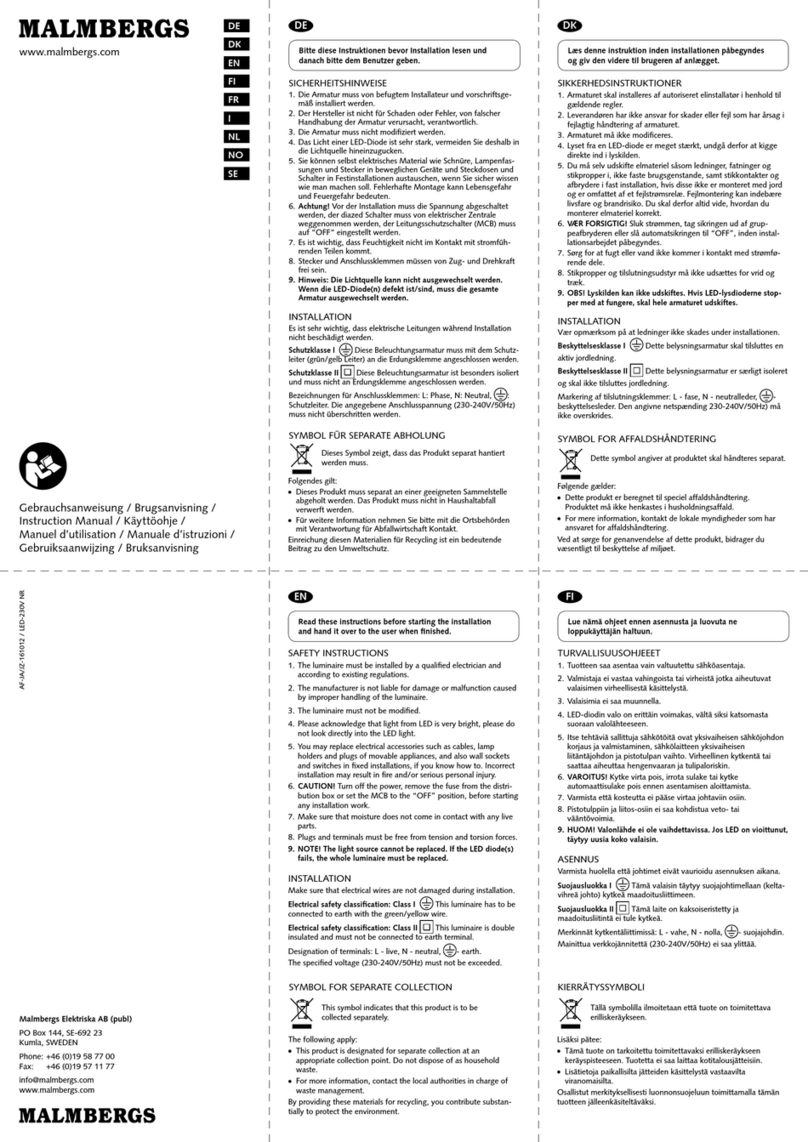 Malmbergs Neso LED 99 751 69 instruction manual
