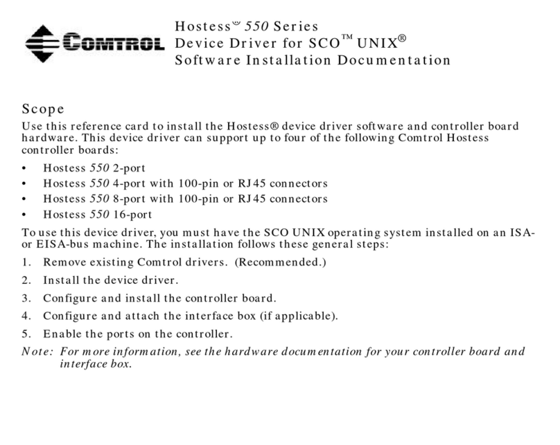 Comtrol Hostess 550 Series Software Installation Documentation