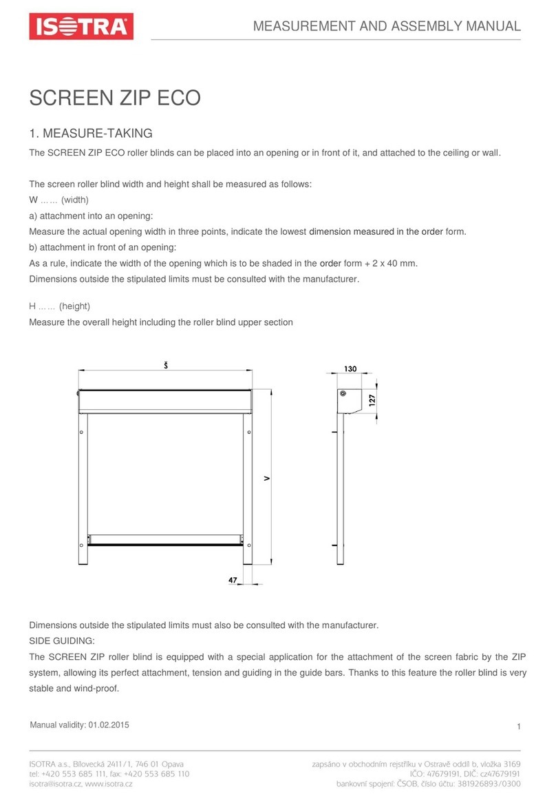 Isotra ZIP ECO MEASUREMENT AND ASSEMBLY MANUAL
