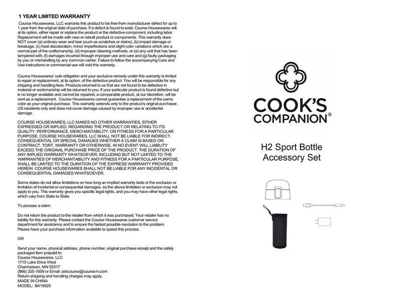Cook's Companion H2 Sport Bottle Accessory Set quick guide
