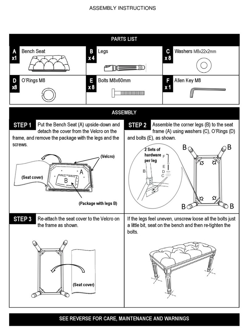 Techni Mobili Bench RTA-OTB04 User manual Techni Mobili Bench RTA-OTB04 User manual