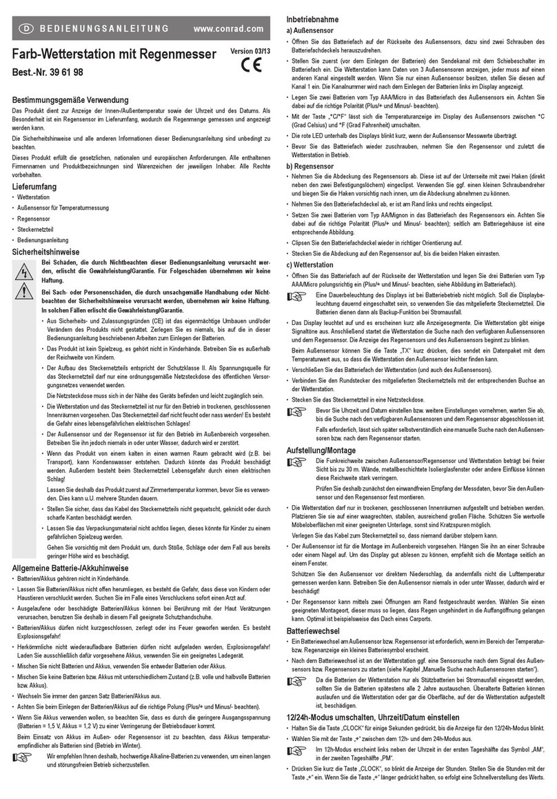 Conrad 39 61 98 operating instructions