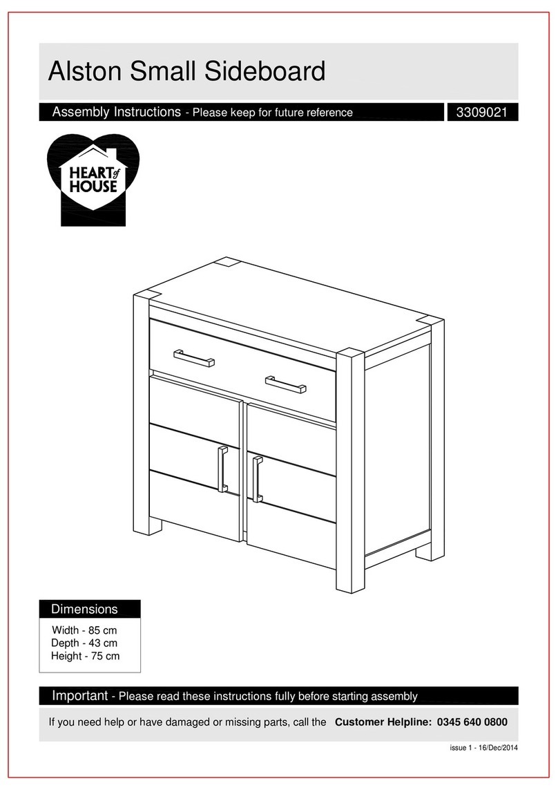 Heart of House Alston Small Sideboard 3309021 Assembly instructions Heart of House Alston Small Sideboard 3309021 Assembly instructions