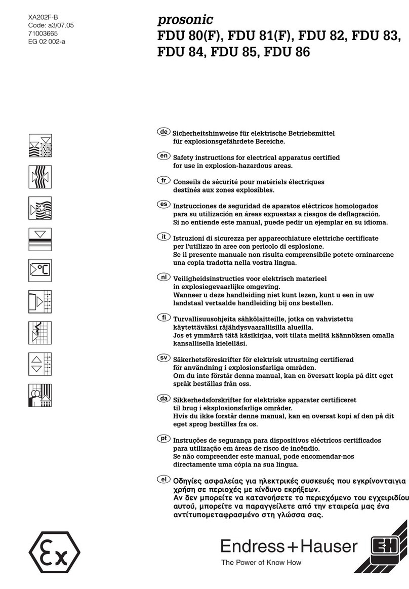 Endress+Hauser Prosonic FDU80 Safety instructions