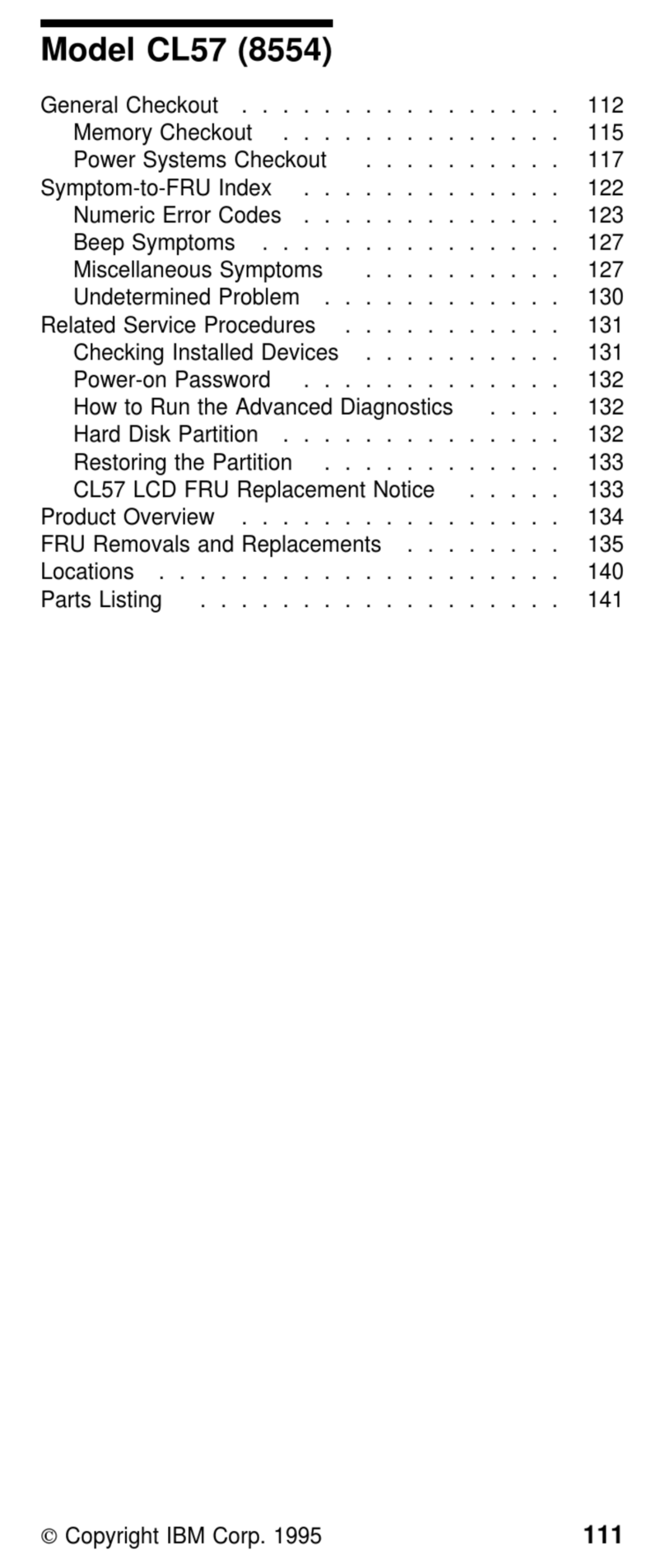 IBM CL57 User manual