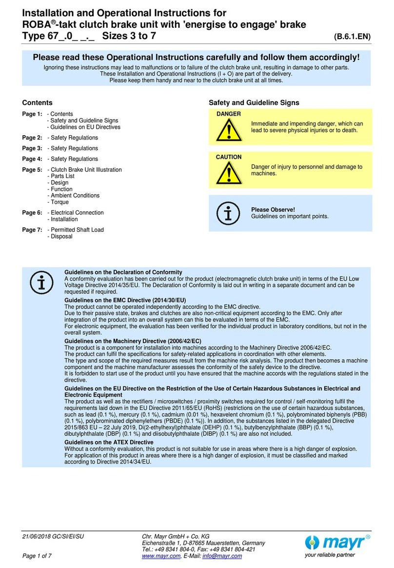 Mayr ROBA-takt Installation and operational instructions