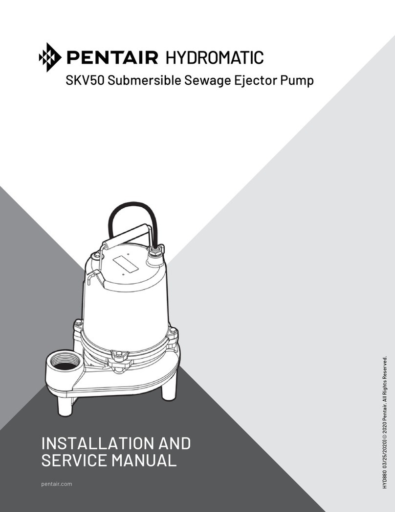 Pentair Hydromatic SKV50 Installation and service manual Pentair Hydromatic SKV50 Installation and service manual
