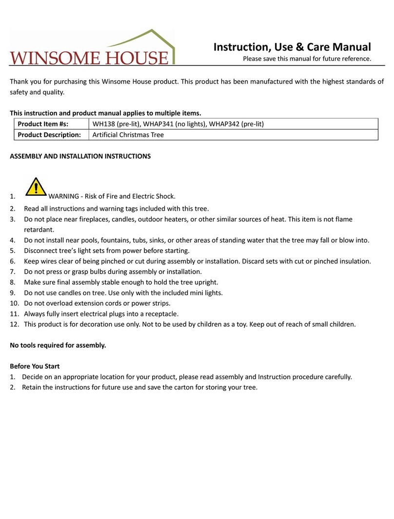 Winsome house WH138 Instruction, Use & Care Manual