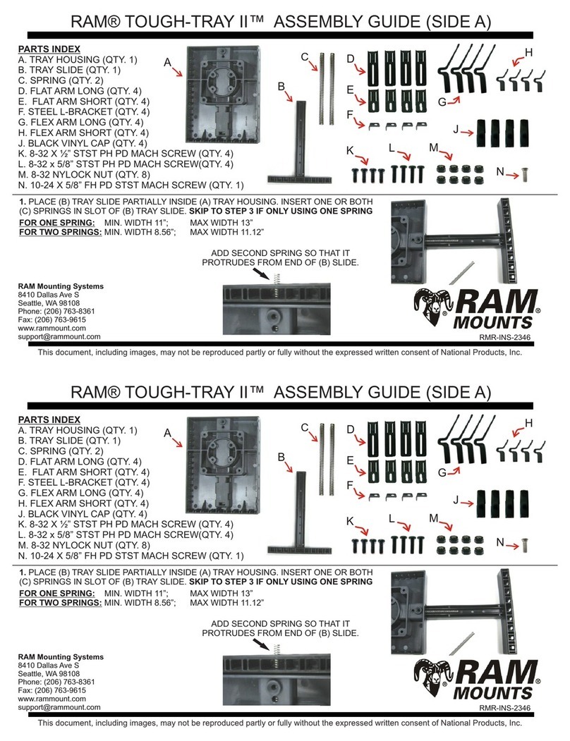 Ram Mounts TOUGH-TRAY II Assembly guide