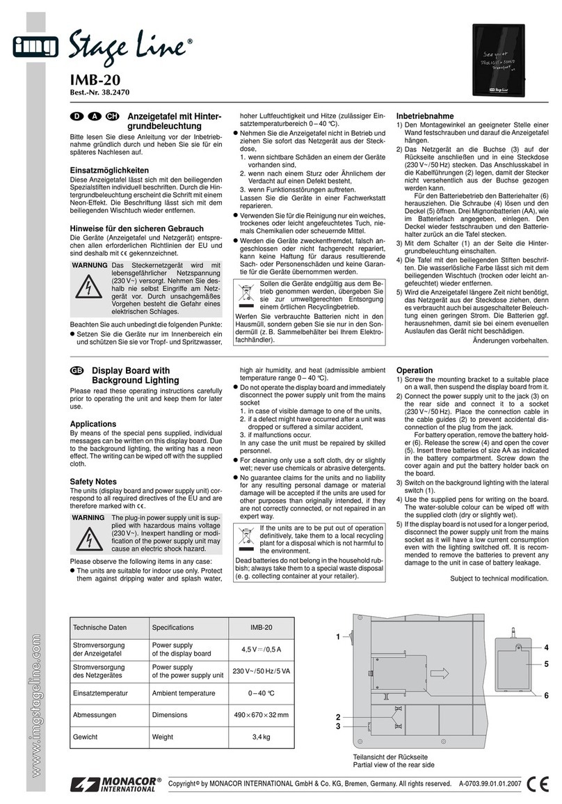 Monacor IMG Stageline IMB-20 User manual