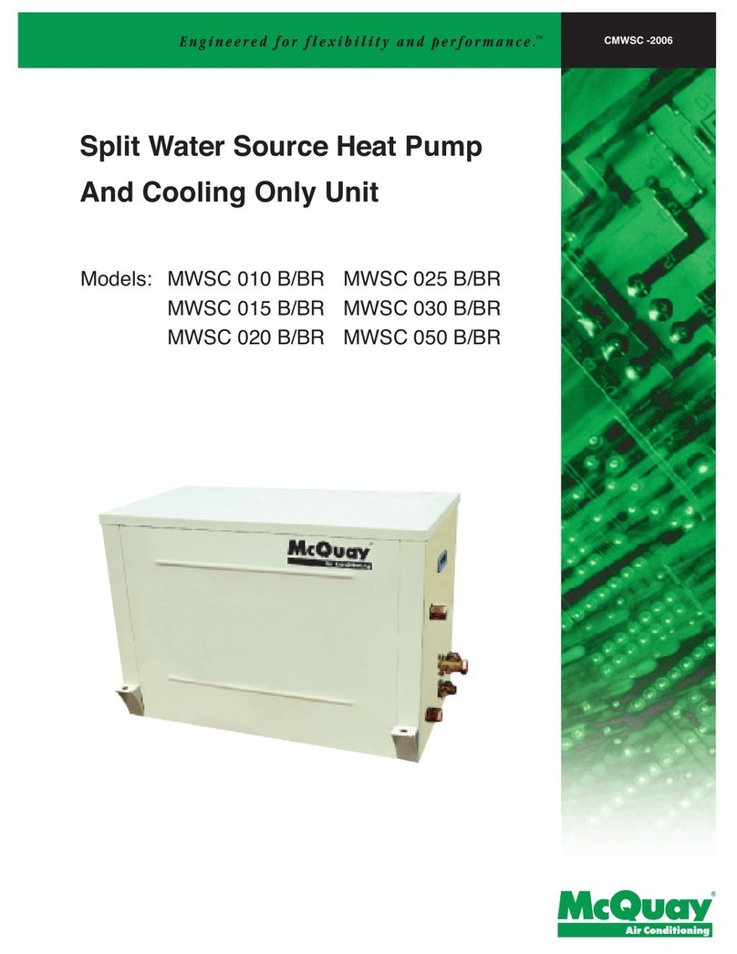 McQuay MWSC 010 Series User manual