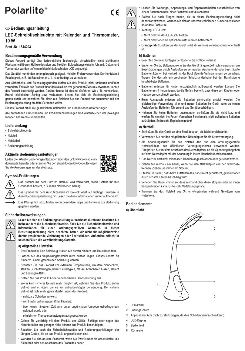Polarlite 1544293 operating instructions Polarlite 1544293 operating instructions