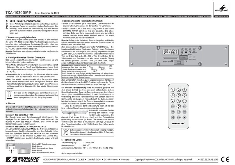 Monacor TXA-1020DMP User manual