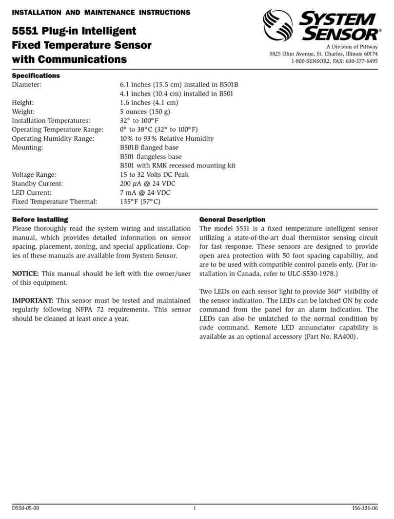 System Sensor 5551 User manual