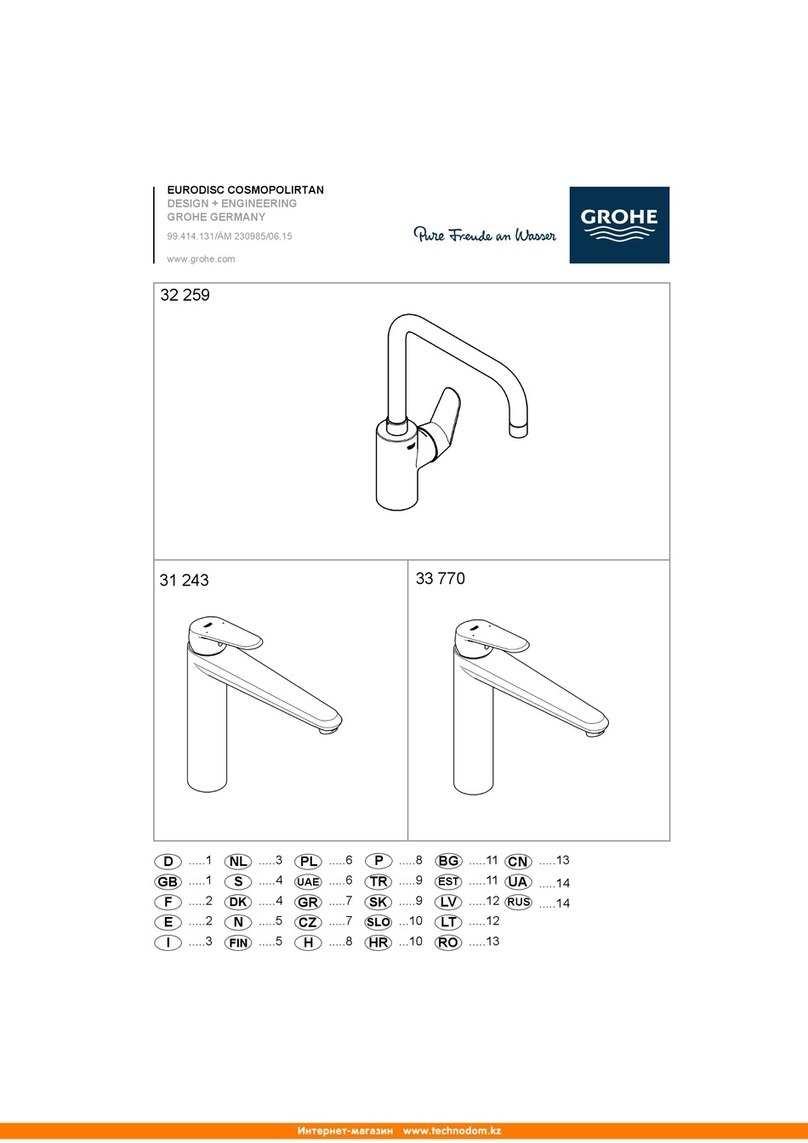 Grohe EURODISC COSMOPOLIRTAN 32 259 Technical product information