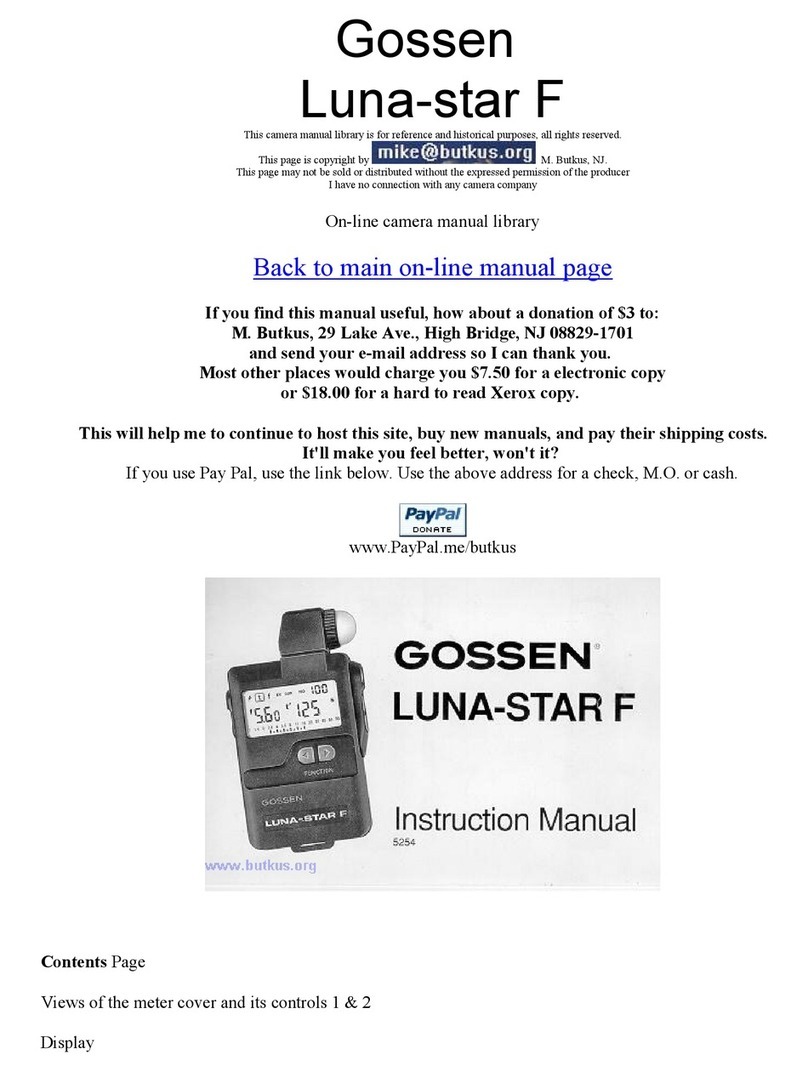 Gossen MetraWatt Luna-star F User manual Gossen MetraWatt Luna-star F User manual