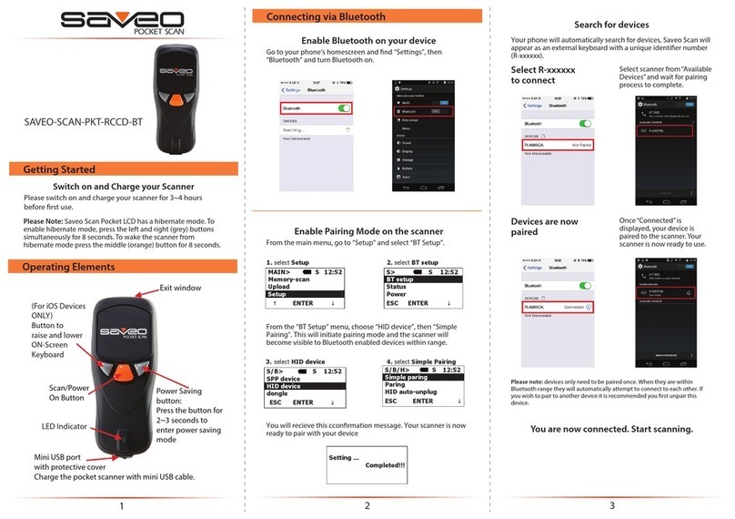 SAVEO SAVEO-SCAN-PKT-RCCD-BT manual