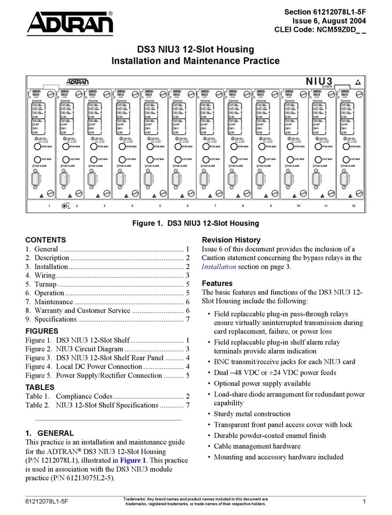 ADTRAN DS3 NIU3 Instruction Manual