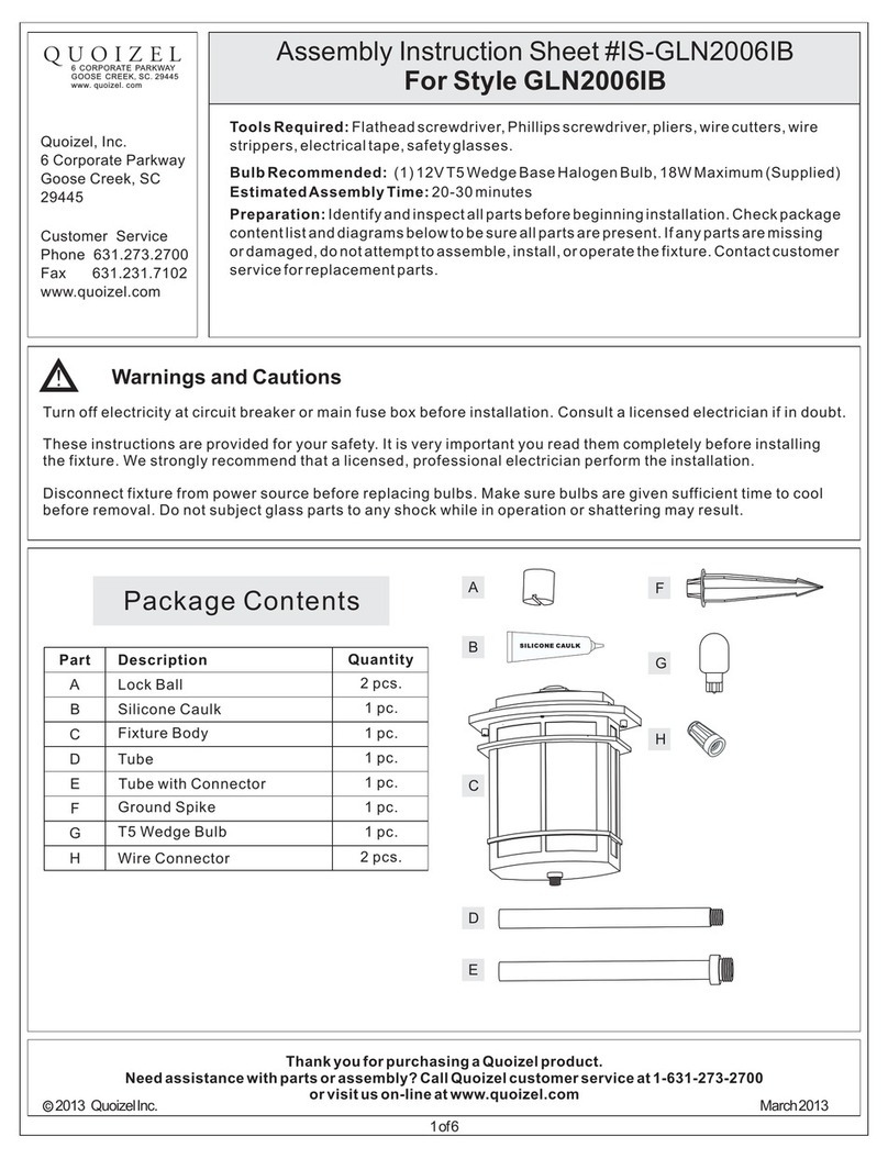 Quoizel GLN2006IB Mounting instructions