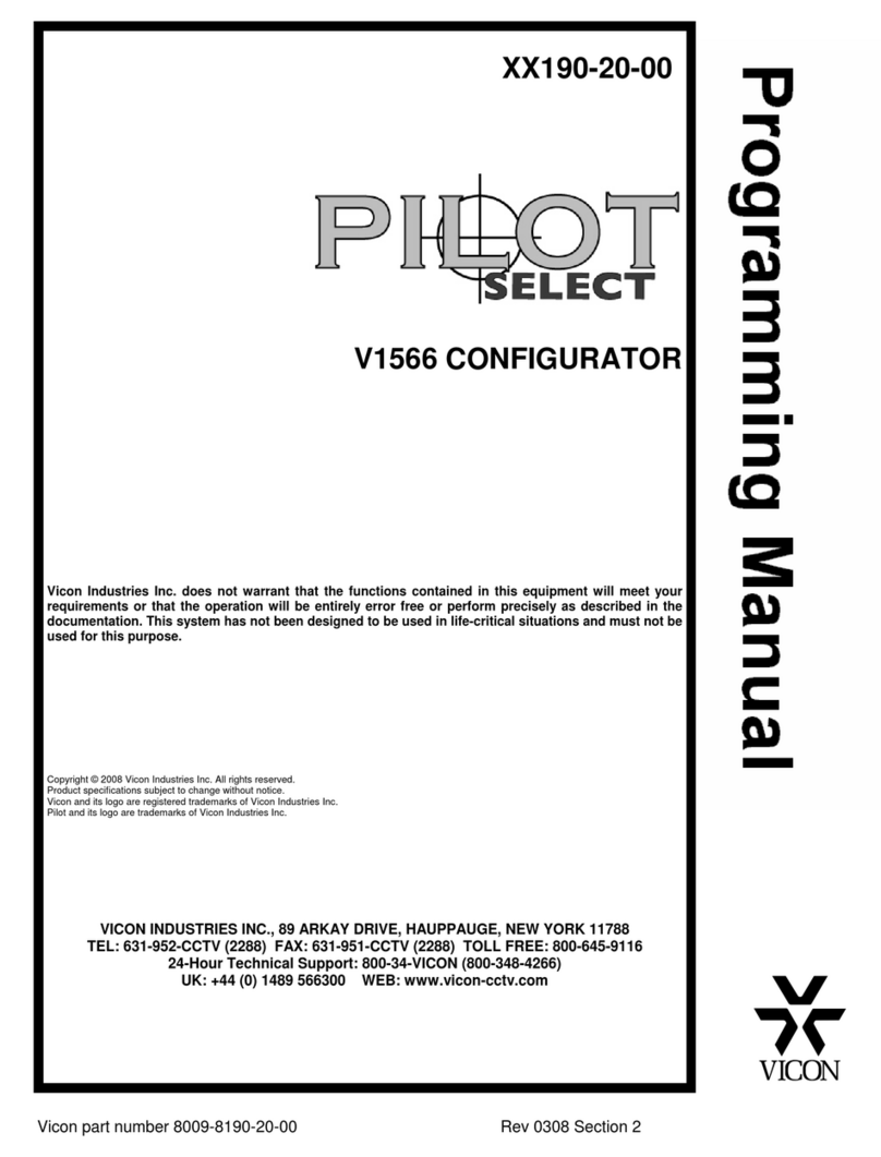 Vicon Pilot Select V1566 Programming manual