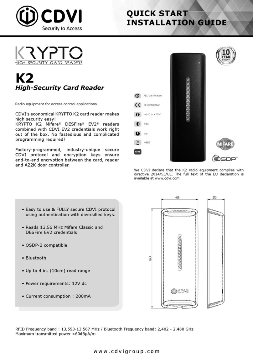 CDVI KRYPTO K2 Instruction Manual