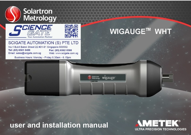 Ametek Solartron Metrology Wigauge WHT User and installation manual