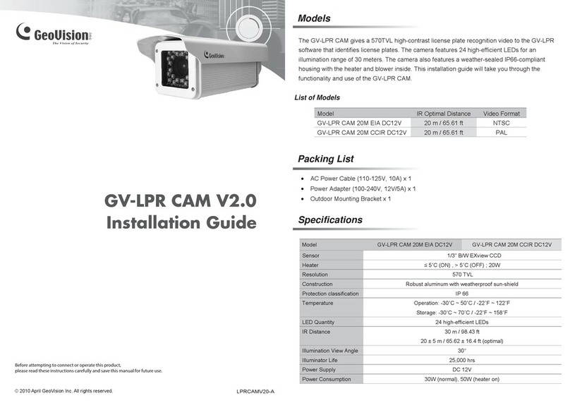 GeoVision GV-LPR CAM V2.0 Series User manual