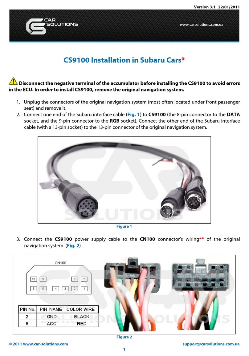 Car Solutions CS9100 User manual Car Solutions CS9100 User manual