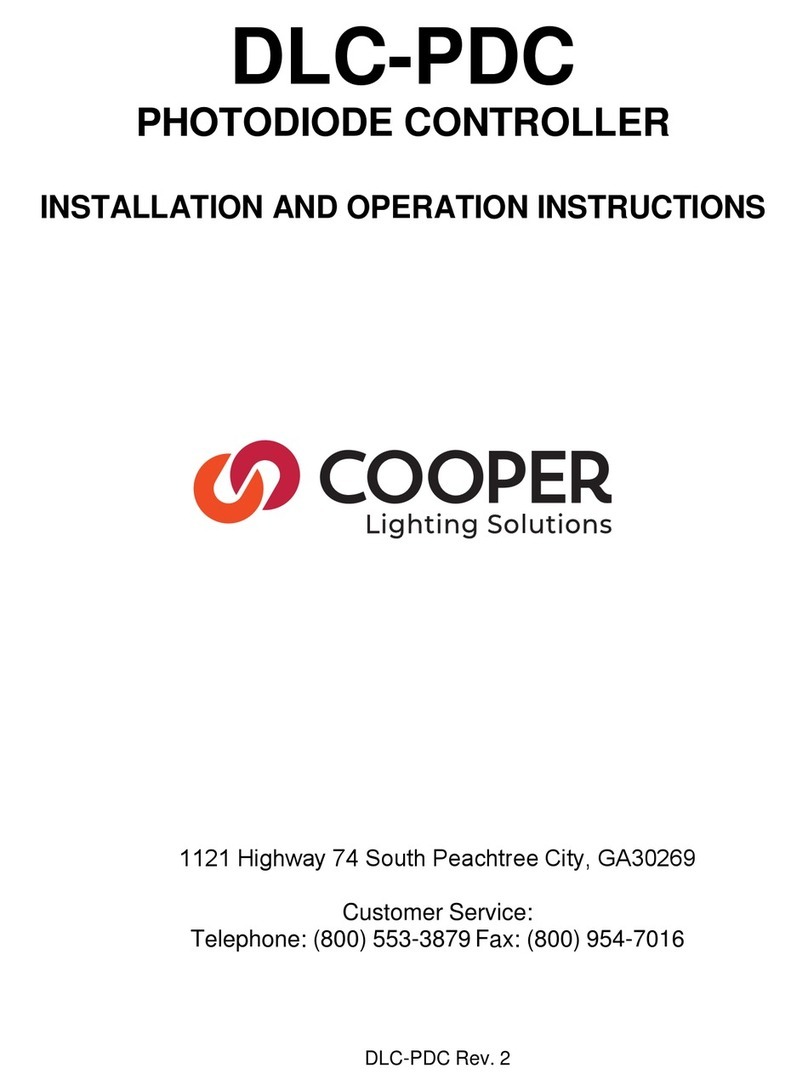 Cooper Lighting DLC-PDC Installation and operation instructions