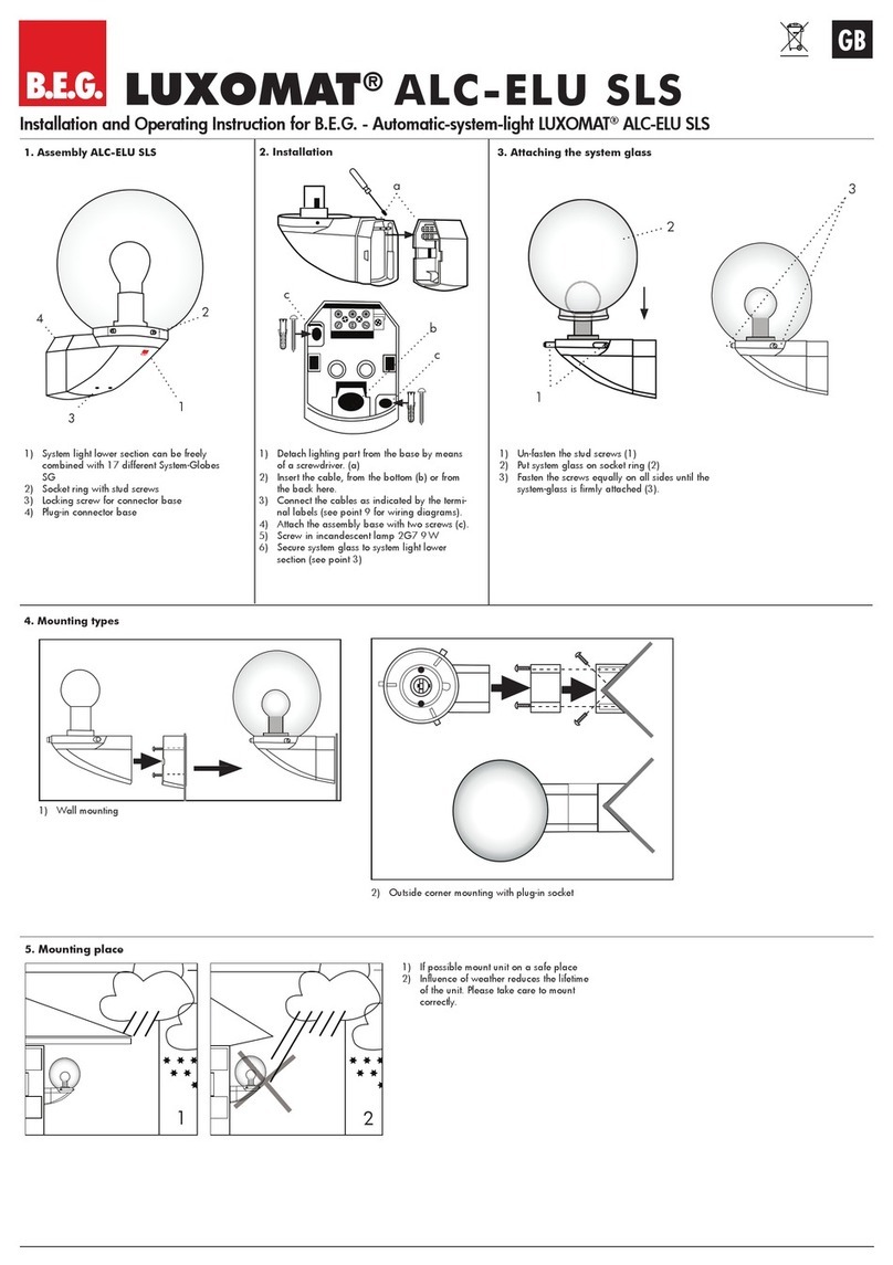 B.E.G. LUXOMAT ALC-ELU SLS Installation and operating instruction