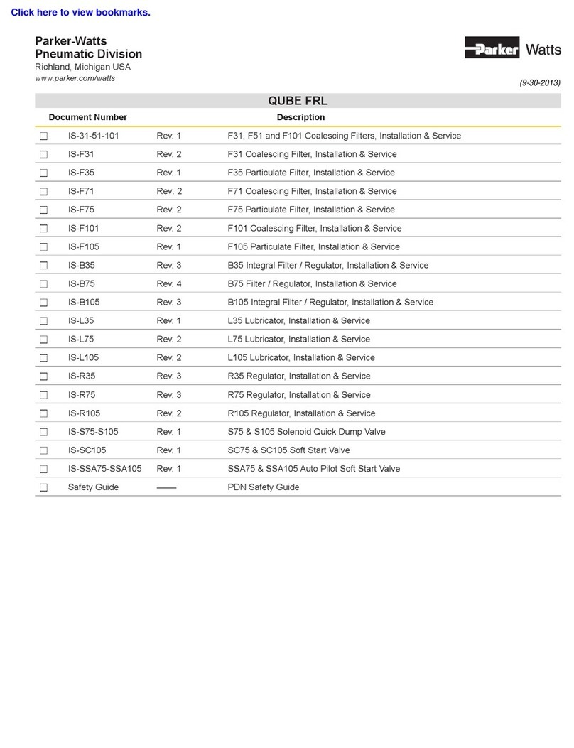 Parker F31 Installation and maintenance instructions