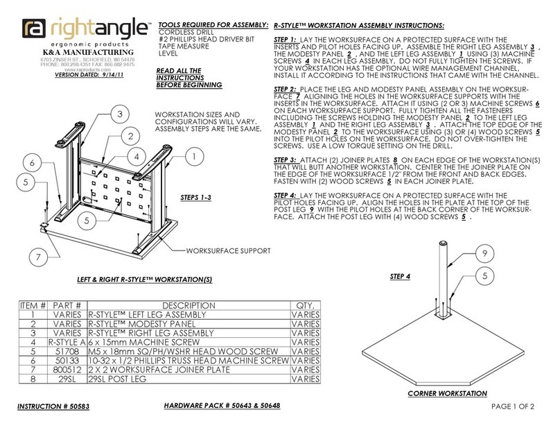 RIGHT ANGLE R-STYLE WORKSTATION 50643 User manual