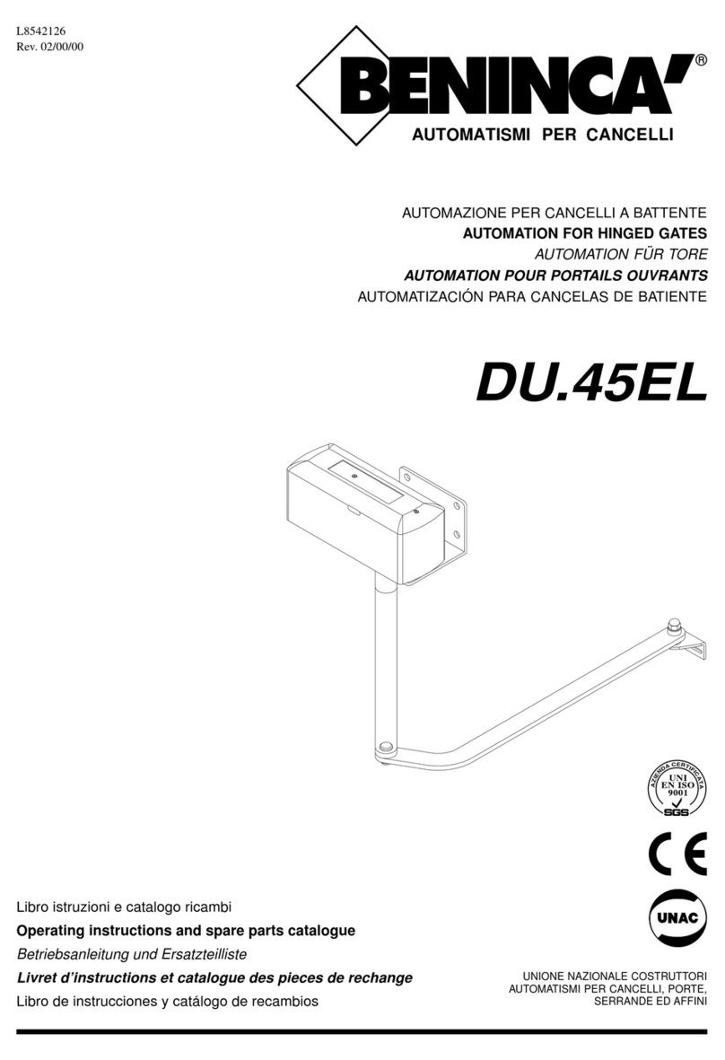 Beninca DU.45EL Operating instructions and spare parts catalogue